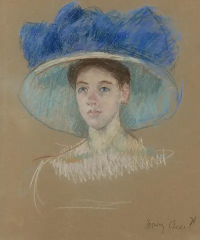 Head of a Woman in a Large Hat Mary Cassatt